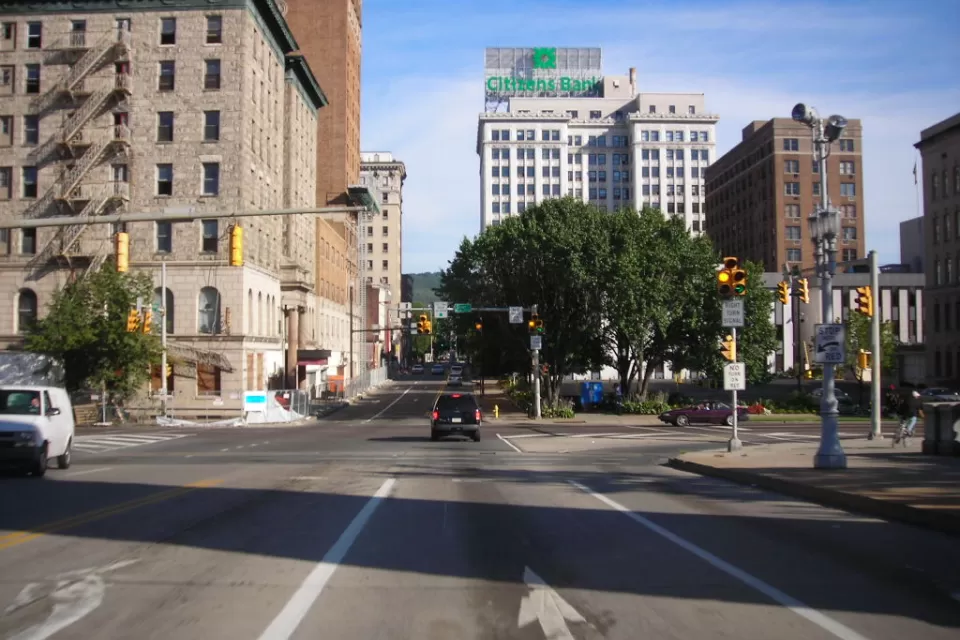 Downtown Wilkes-Barre, Pennsylvania, United States.